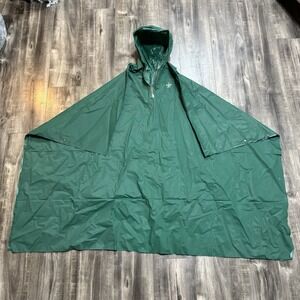 Vintage Boy Scout‎ Rain Poncho Vtg Army Green Rubberized BSA USA